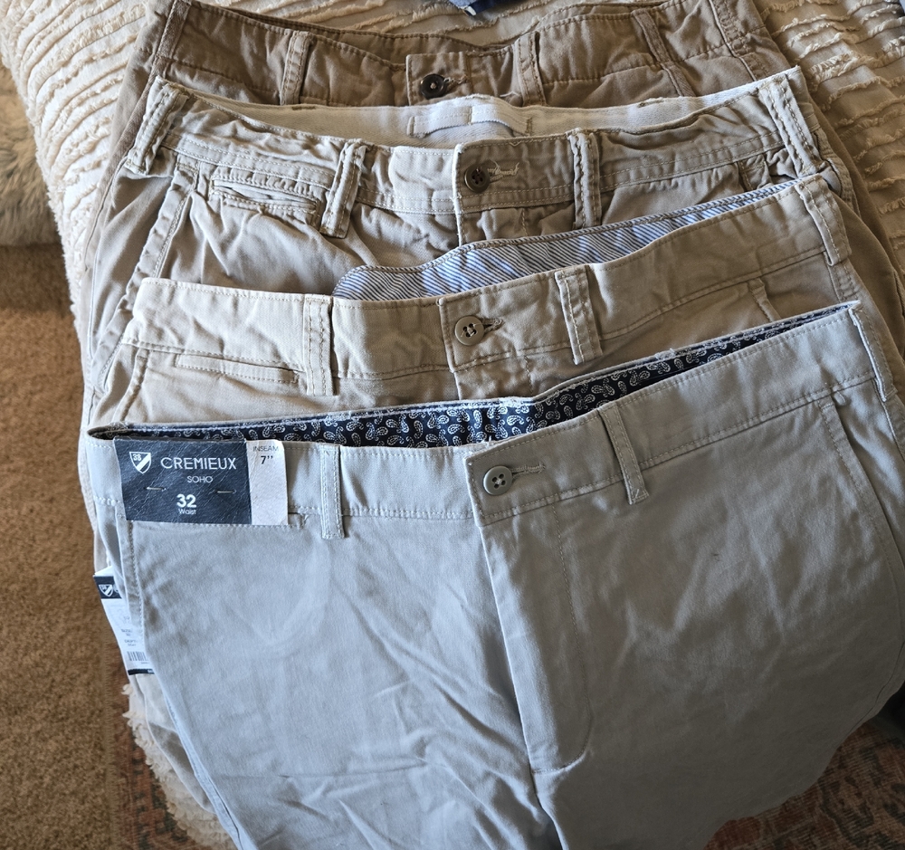 Polo by Ralph Lauren Men’s Khaki Flat Front Chino Shorts Plus 3 More Pairs